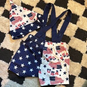 Patriotic Star and Flag Print Outfit